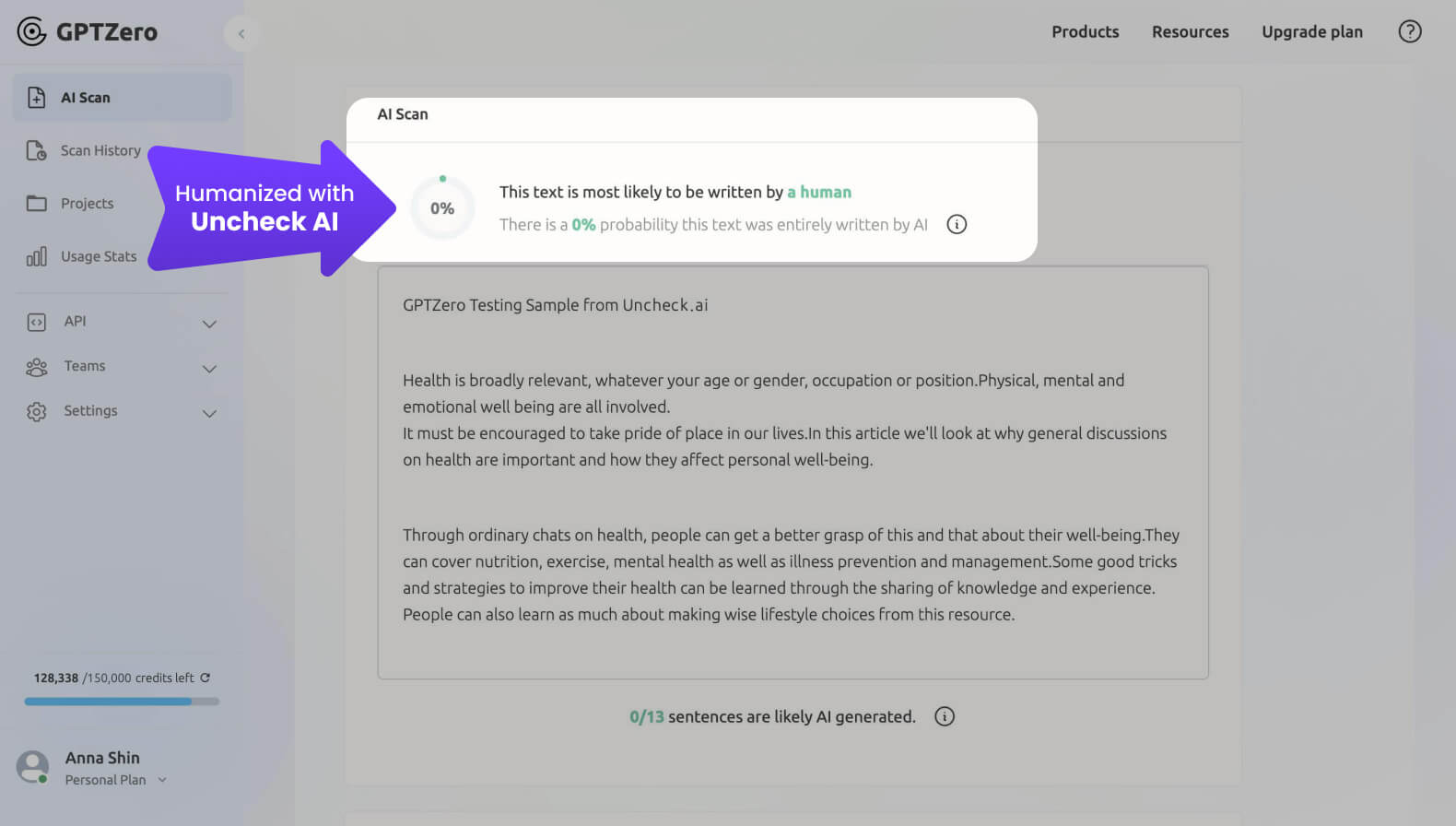 Uncheck AI Undetectable AI Gratuito Melhor Detector De IA Online